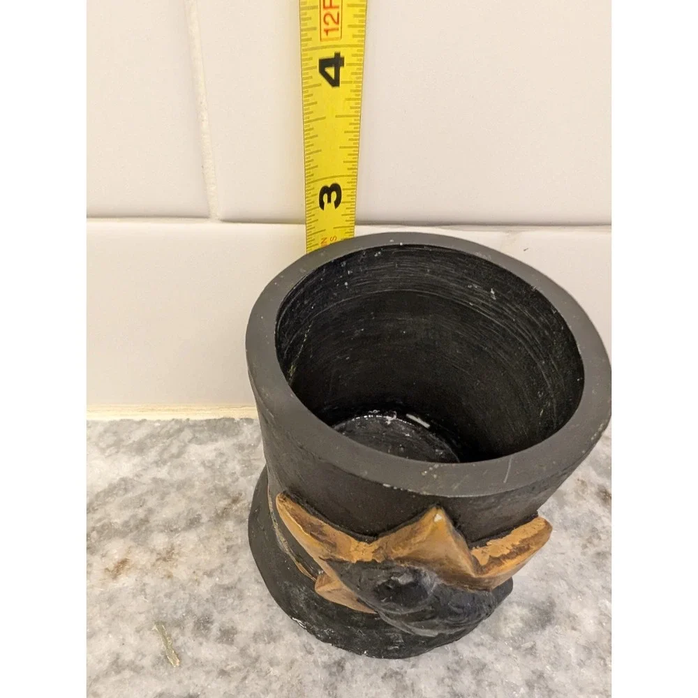 Halloween Black Resin Votive Candle Holder with Crow Raven‎